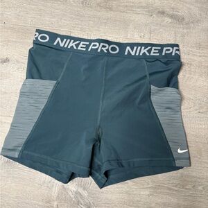 Nike Pro Dark Teal and Gray Training Shorts